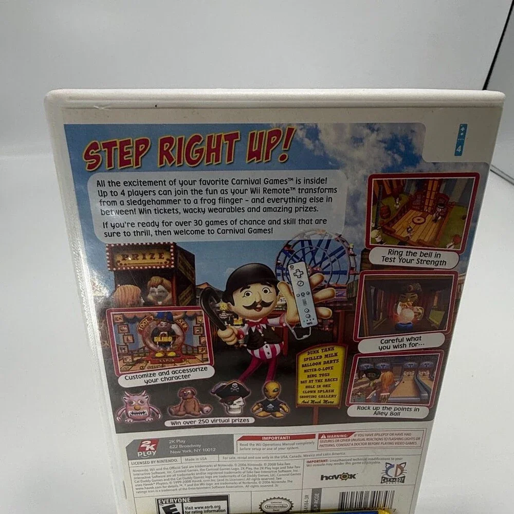 Carnival Games Wii 2K Play 4 Player (Nintendo Wii, 2007) Complete W/ Manual
